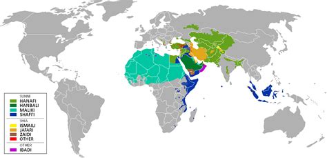 Main branches in Islam. [1245×604] : MapPorn