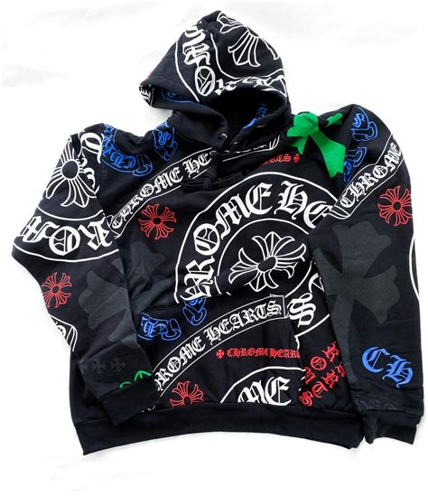 Chrome Hearts CHROME HEARTS ALL OVER LOGO PRINT STENCIL HOODIE | Grailed