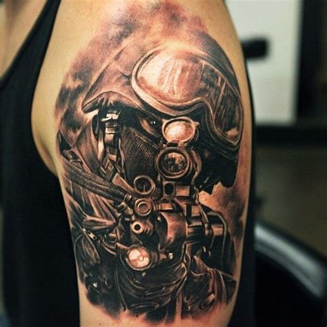 Tattoo by Seunghyun Jo / Potter at FY Ink in Toronto, Ontario | Tatuagens militares, Tatuagem de ...