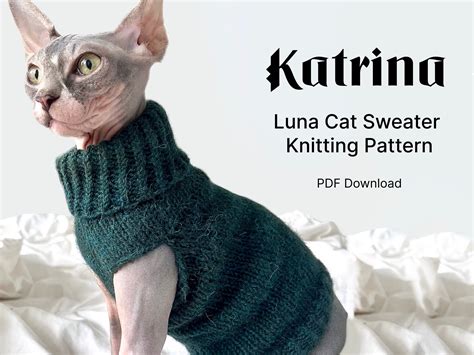 Luna Cat Sweater Knitting Pattern PDF Download Printable - Etsy