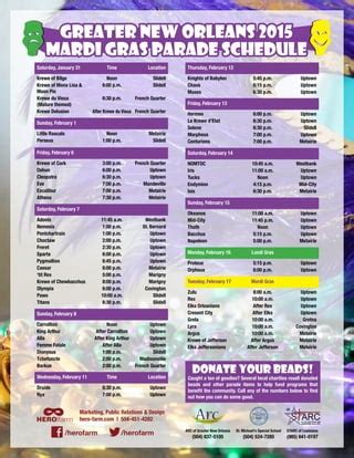 Mardi Gras 2015 Schedule - Greater New Orleans | PDF | Free Download