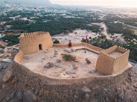 Dhayah Fort in Ras Al Khaimah Emirate of the United Arab Emirates Aerial View Stock Image ...