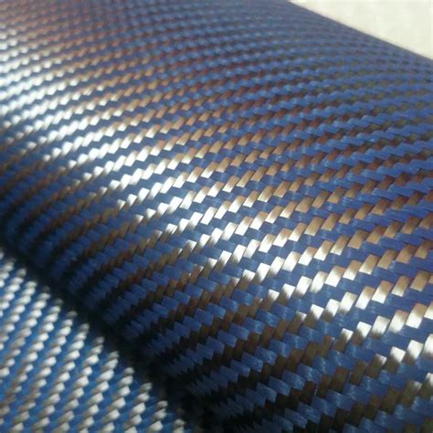 Carbon Kevlar cloth fabric 200gsm 1100D Blue Kevlar & 3K Carbon fiber mixed Fabric 2x2 Twill ...