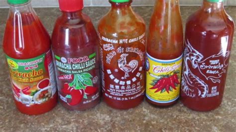 Sriracha - Comparison and Review of 5 Different Brands - YouTube