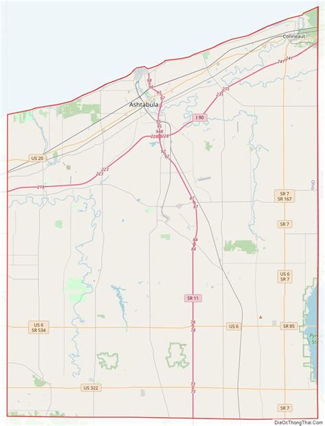 Map of Ashtabula County, Ohio - Thong Thai Real