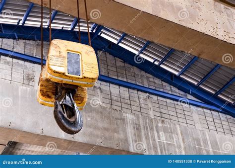 Crane Hooks for Lifting Cranes in Factories Stock Photo - Image of ...