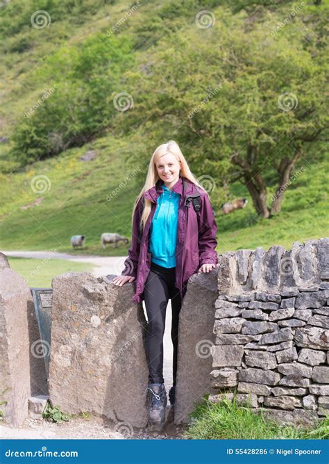 Woman Walking in Peak District Stock Photo - Image of lifestyle, girl: 55428286