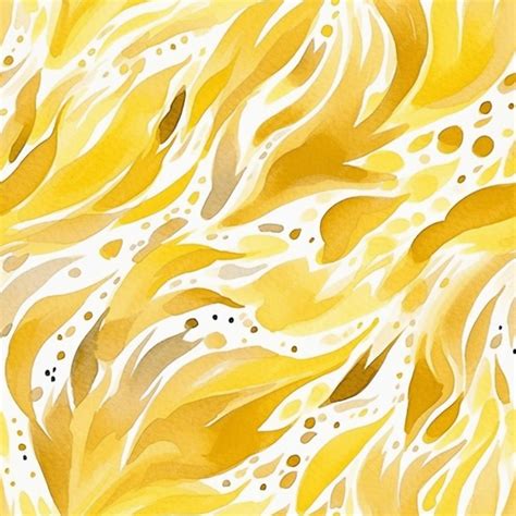 Premium AI Image | Yellow and white watercolor painting of a wave of ...