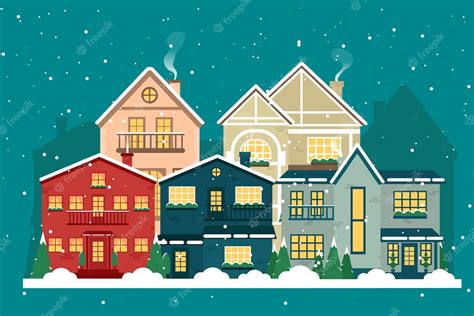 Premium Vector | Christmas and christmas town