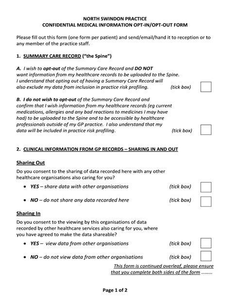 Fillable Online homegroundsurgery nhs NORTH SWINDON PRACTICE ...