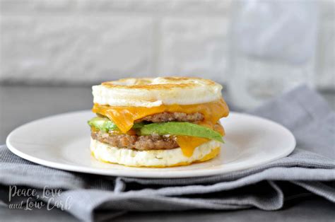 Keto Mcmuffin Sausage and Egg Breakfast Sandwich | Peace Love and Low Carb