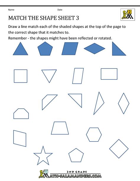 Transformation Geometry Worksheets 2nd Grade