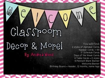 Editable Chalkboard Classroom Decor and More! Bright Herringbone pattern