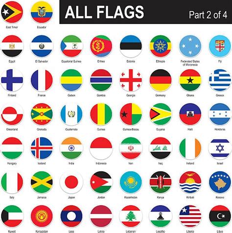 all flags of the world in circles