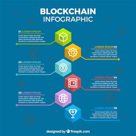 Free Vector | Blockchain infographic in flat style