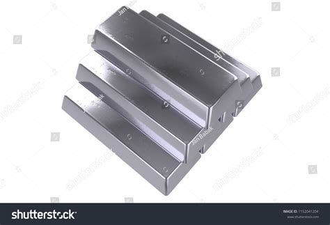 3d Realistic Render Pile Silver Bars Stock Illustration 1152041204 ...