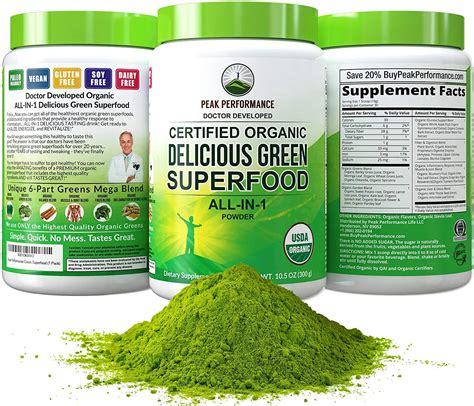 Peak Performance Organic Greens Superfood Powder Deals