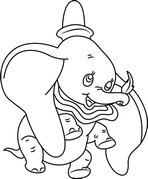 Dumbo with a Leaf coloring page - Download, Print or Color Online for Free