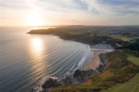 Caswell Bay Sunset Drone print — Oh What A Knight