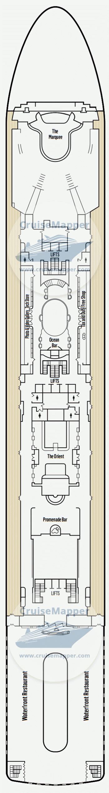 Ambassador Ambience deck 18 plan | CruiseMapper