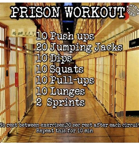 Pin by Jim King on Fitness | Prison workout, Calesthenics workout, Wod ...