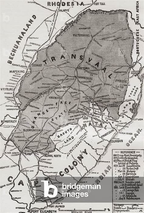 Image of Map of the Boer Republics at the end of the by English School, (20th century)