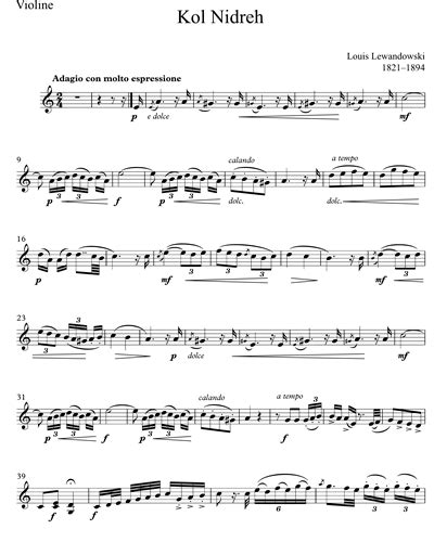 Kol Nidre Violin Sheet Music by Louis Lewandowski | nkoda | Free 7 days trial