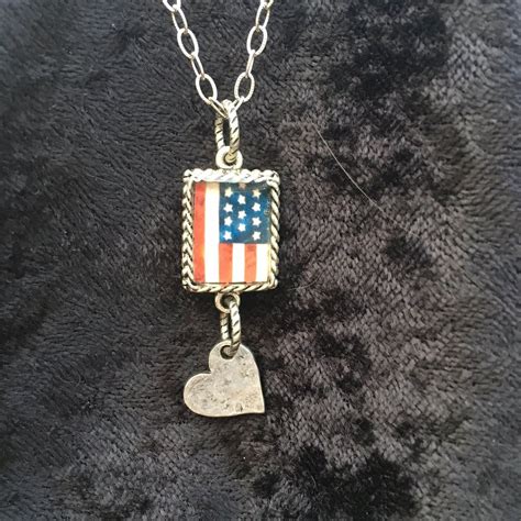 Patriotic US Flag Necklace | Etsy