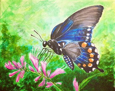 Original Butterfly Acrylic Painting Colorful Artwork | Etsy