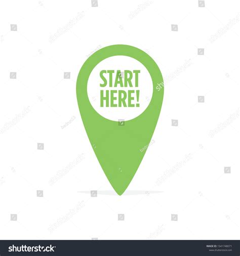 Start Here Single Colored Location Vector Stock Vector (Royalty Free ...