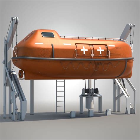 3d lifeboat davit model