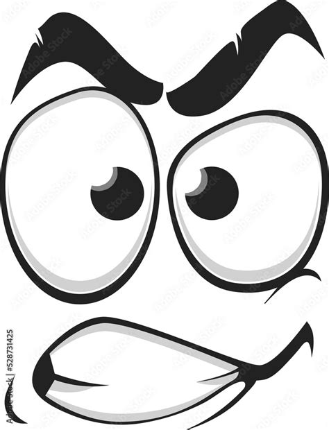 Cartoon face vector icon, emoji with angry eyes Stock Illustration | Adobe Stock