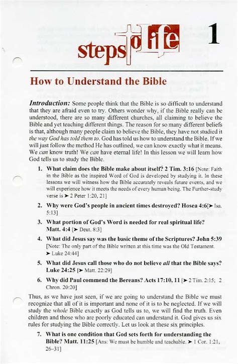 Steps to Life Bible Study Lessons - Steps to Life