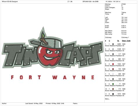 Fort Wayne Tincaps - 2008, Midwest League, Baseball Sports Embroidery ...