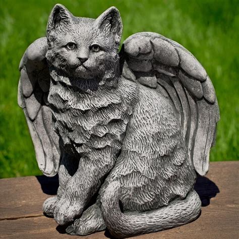 Angel Kitty Cast Stone Garden Statue Memorial Statues, Cat Memorial, Memorial Ideas, Sasuke, Cat ...