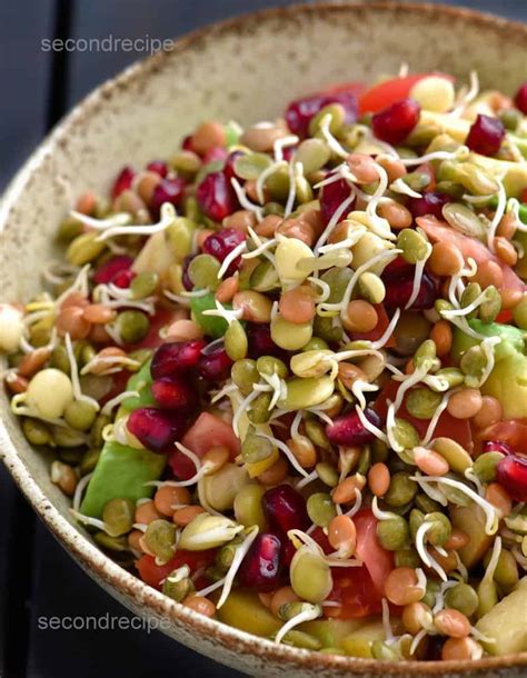 High protein lentil Salad | How to make sprouts? - SecondRecipe