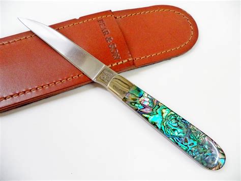 Bear Abalone Letter Opener Knife w/ Sheath | Red Hill Cutlery