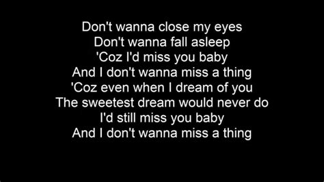 Aerosmith - I don't want to miss a thing (Lyrics) - YouTube