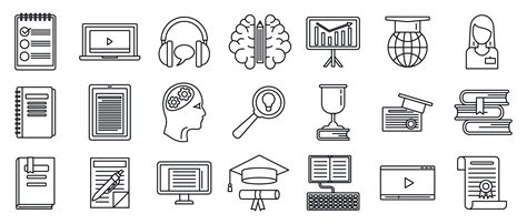 Staff education training icons set, outline style 8885059 Vector Art at Vecteezy