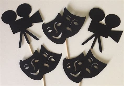 Drama Club/acting Theme Party Birthday Cupcake Pick Toppers - Etsy ...