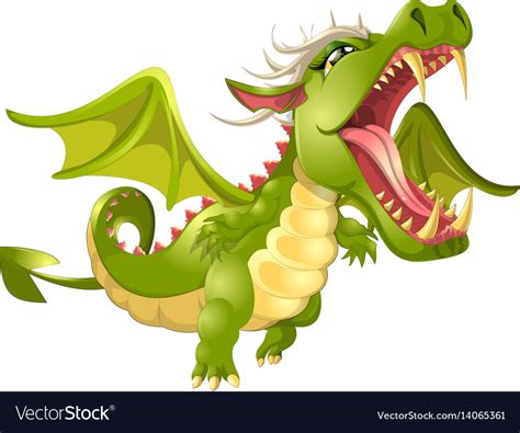 Angry dragon cartoon Royalty Free Vector Image