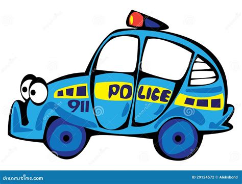 Cartoon Police Car Isolated On White Stock Photography - Image: 29124572