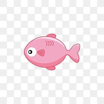 Simple Strokes Vector Design Images, Flat Fish Pink Simple Strokes ...