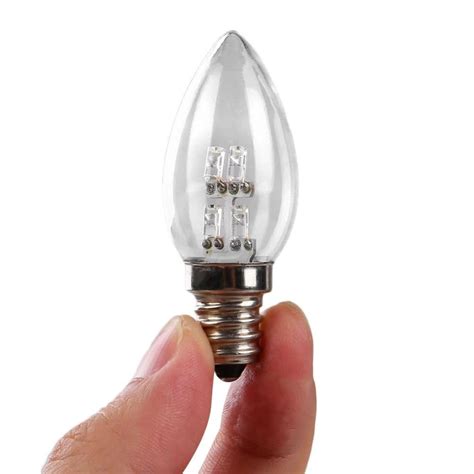 E12 LED 0.5W Candle Light Bulb Lamp DC 220V 80LM White/Warm White Lighting Color