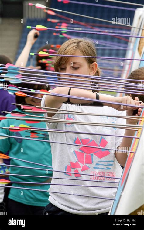 Crystal Palace sports centre, Aug 2011, Kids competing in an archery ...