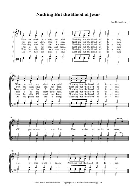 Lowry - Nothing But the Blood of Jesus Sheet music for Piano - 8notes.com