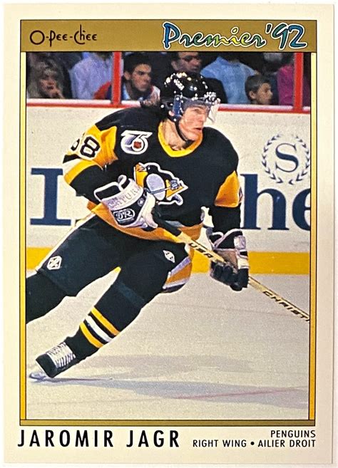 Jaromir Jagr 1991-92 O-Pee-Chee Premier Pittsburgh Penguins Hockey Card ...