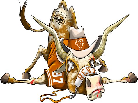 Defeated Texas Longhorn Mascot Cartoon Caricature Illustration - Ut ...