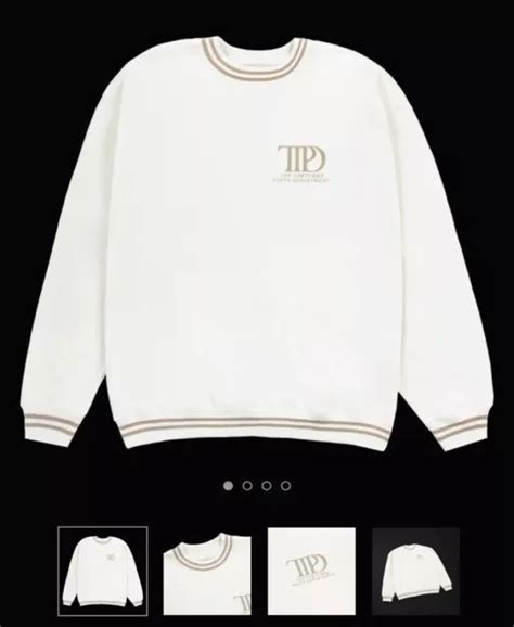 TAYLOR SWIFT THE Tortured Poets Department TTPD Crewneck Sweater Size S £118.13 - PicClick UK