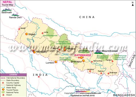 Tourist Places in Nepal, Nepal Tourism Map